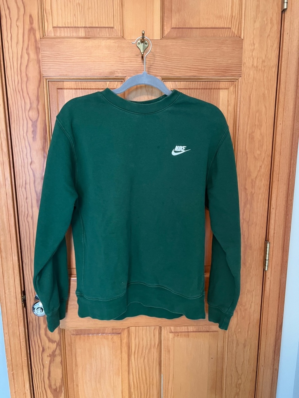 Nike Dark Green Crewneck Sweatshirt with White Swoosh